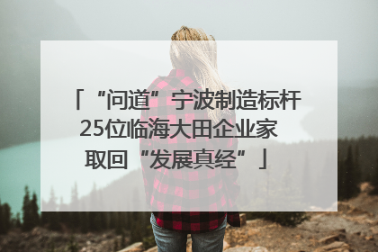 “问道”宁波制造标杆 25位临海大田企业家取回“发展真经”